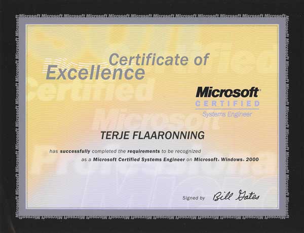 2004.01.28: Microsoft Certified Systems Engineer, Windows 2000
